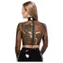 LATEX - дамски латексов топ - прозрачен - черен - L