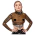 LATEX - дамски латексов топ - прозрачен - черен - L