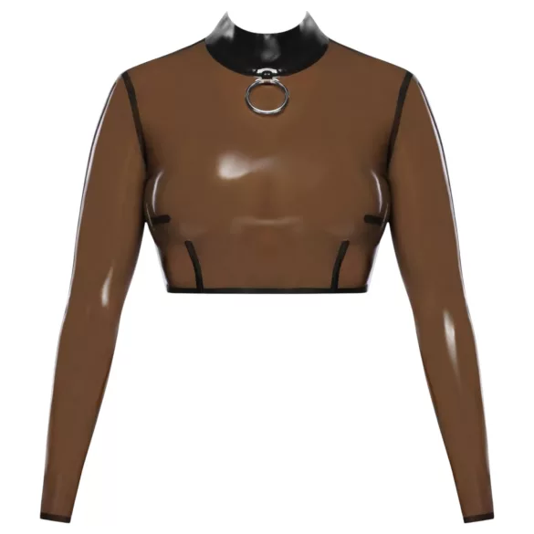 LATEX - дамски латексов топ - прозрачен - черен - L