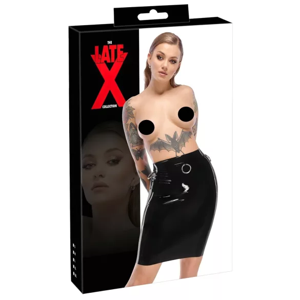 LATEX - латексна пола миди (черна)
