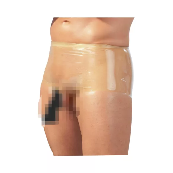 LATEX - боксерки с пенис ръкав - натурален цвят