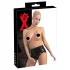 LATEX - дамски бикини с вагинален презерватив - черни - L
