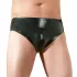 LATEX - мъжки боксерки с вътрешен пенис и анално дилдо - черни