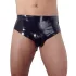 LATEX - мъжки боксерки с вътрешно конусовидно анално дилдо - черни