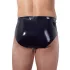 LATEX - мъжки боксерки с вътрешно конусовидно анално дилдо - черни
