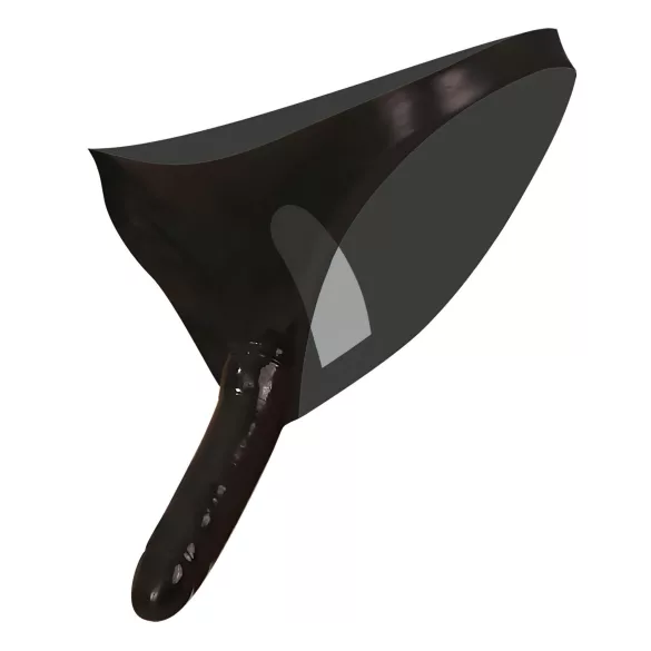 LATEX - дамски боди с външно и вътрешно дилдо - черно (S-L)