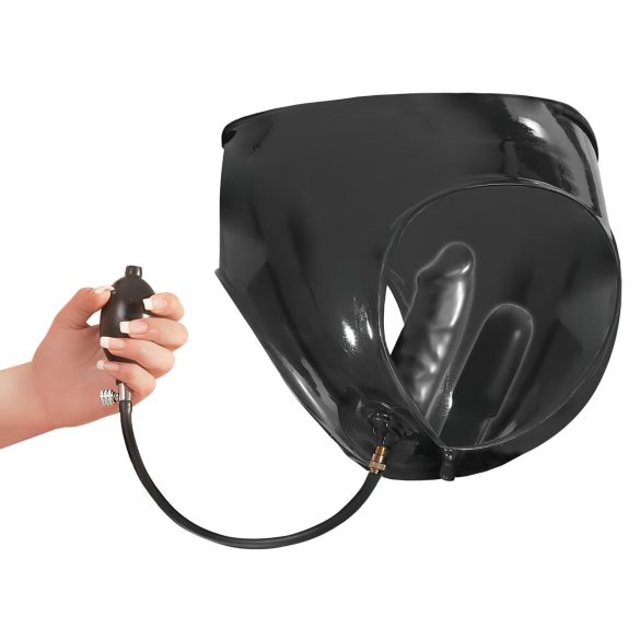 ЛАТЕКС - дамски бикини с 2 надуваеми вътрешни дилда (черни)