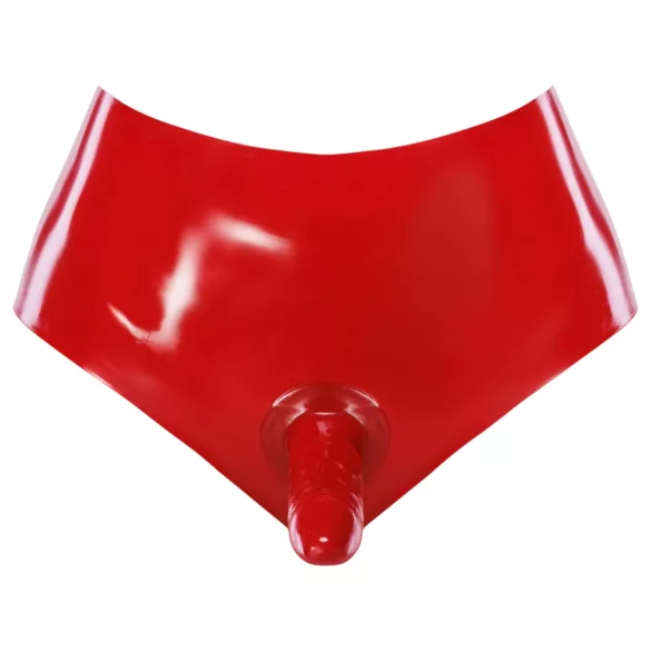 LATEX - бельо с реалистично дилдо (червено)