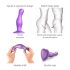 Страпон Curvy L - вълнообразно дилдо с вендуза (лилаво)