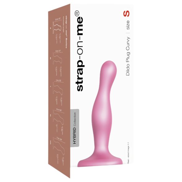 Strap-on-me Curvy S - вълнообразно дилдо с вендуза (розово)