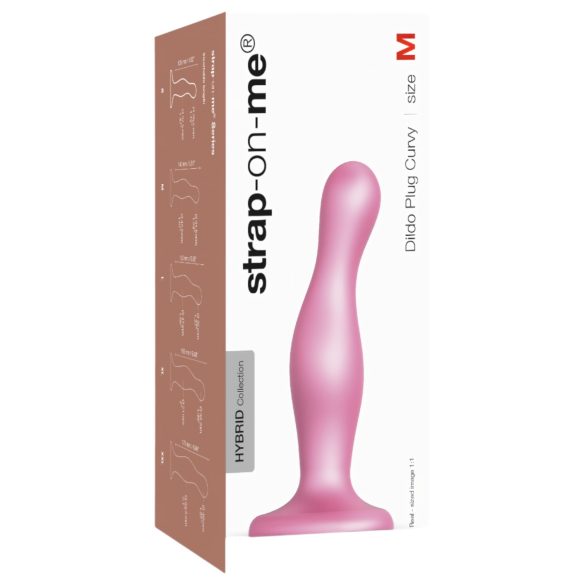 Strap-on-me Curvy M - вълнообразно дилдо с вендуза (розово)