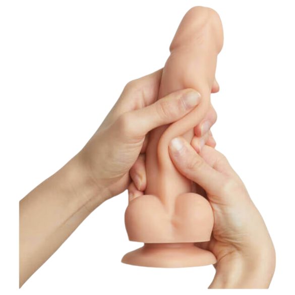 Strap-on-me S - двуслоен, с вендуза секс играчка (естествен цвят)
