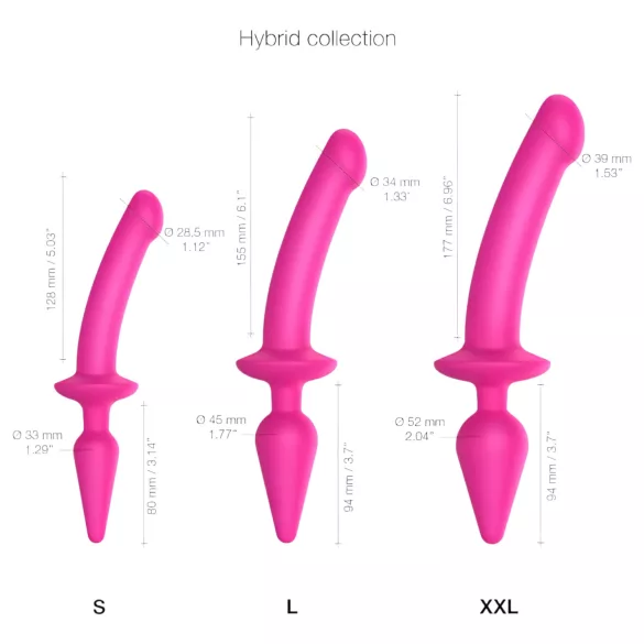 Strap-on-me Switch Semi-Realistic XXL - 2 в 1 дилдо (розов)