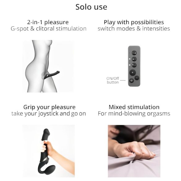 Strap-on-me S - прикрепващ се, вълнообразен вибратор с въздушни вълни - (син)