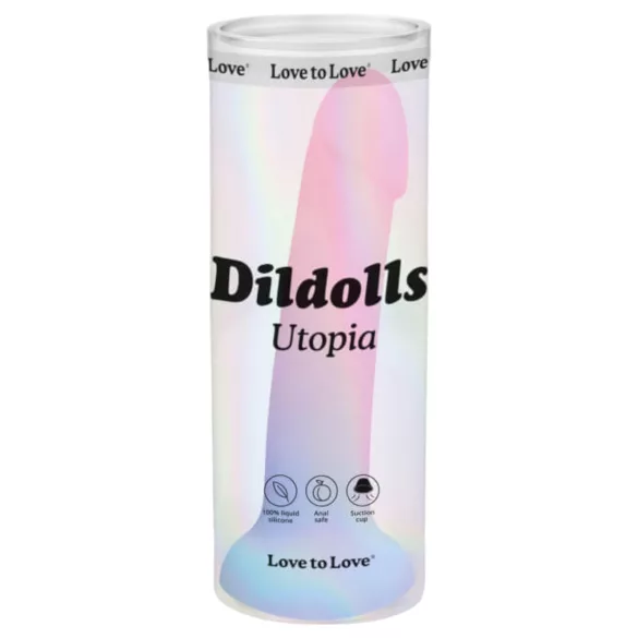 Dildolls Utopia - дилдо с вакуумна основа - силикон, цветно