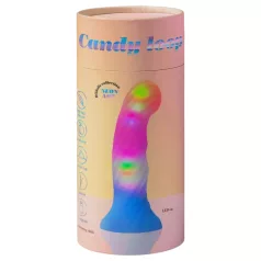   Love to Love Candy Loop - светещ силиконов вибратор с LED (розово-син) - 16,9 см
