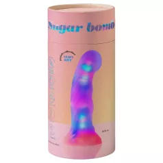   Love to Love Sugar Bomb - светещ силиконов дилдо с LED (розово-жълт) - 16,9 см