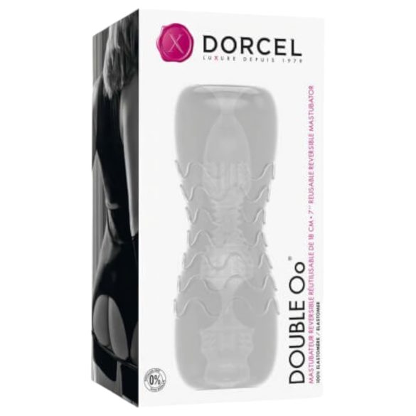 Dorcel - мастурбатор за мъже - двоен отвор - прозрачен
