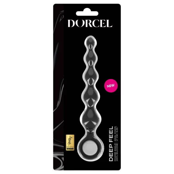 Dorcel Deep Feel - анален дилдо с перли (черен)