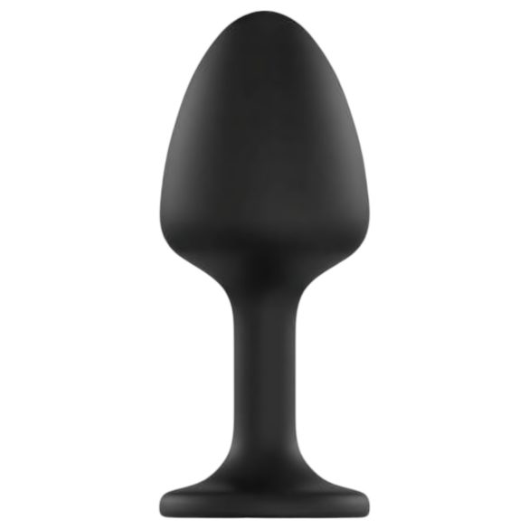 Dorcel Geisha Plug XL - черен анален плъг с диамантена бяла украса