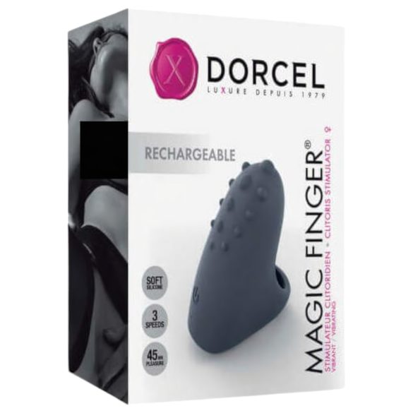 Магическото Пръстче Dorcel - сив акумулаторен вибратор за пръсти