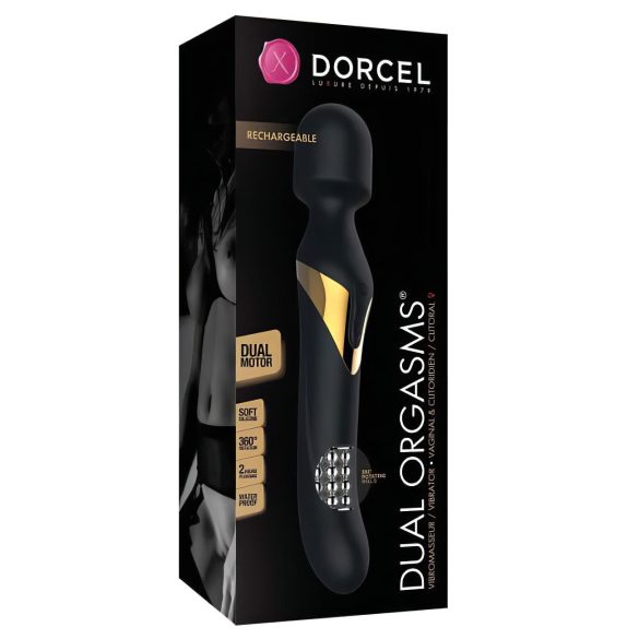 Dorcel Dual Orgasms Gold - 2в1 масажен вибратор (черен)