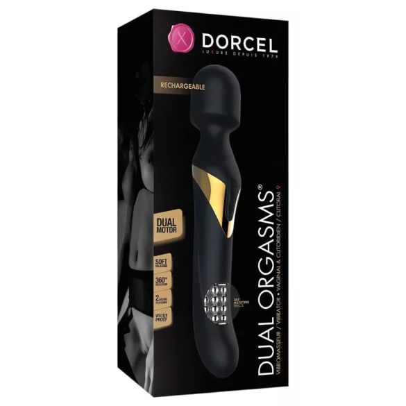 Dorcel - Вибратор масажор 2 в 1 с клитор стимулатор - черен