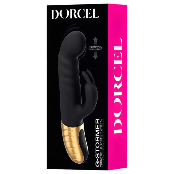 Dorcel G-stormer - акумулаторен, тласкащ вибратор с клиторен накрайник (черен)