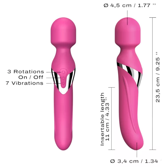 Dorcel Dual Orgasms - акумулаторен, 2 в 1 масажиращ вибратор (розов)