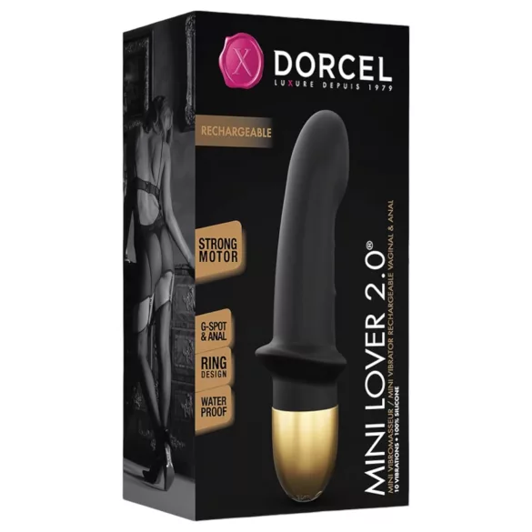 Dorcel Mini Lover 2.0 - акумулаторен, G-точков вибратор (черно-злато)