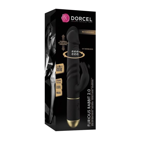 Dorcel - вибратор за двойна стимулация с вибриращ клитор стимулатор - черен