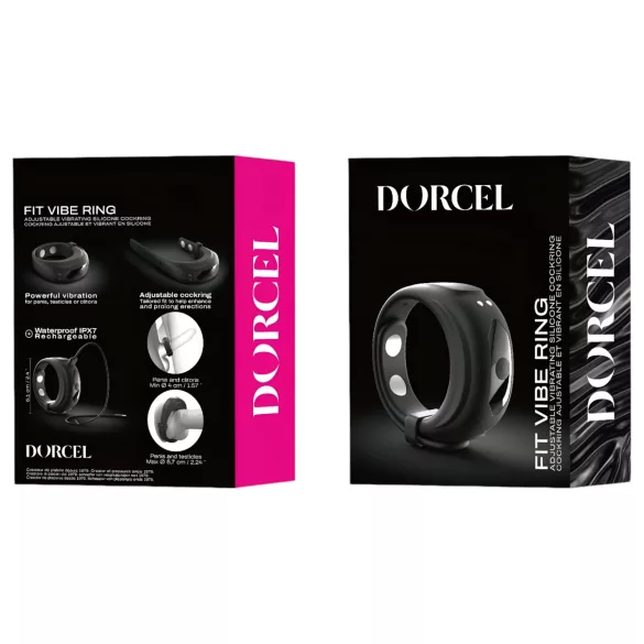Dorcel - вибрационен, регулируем пенис ринг (черен)