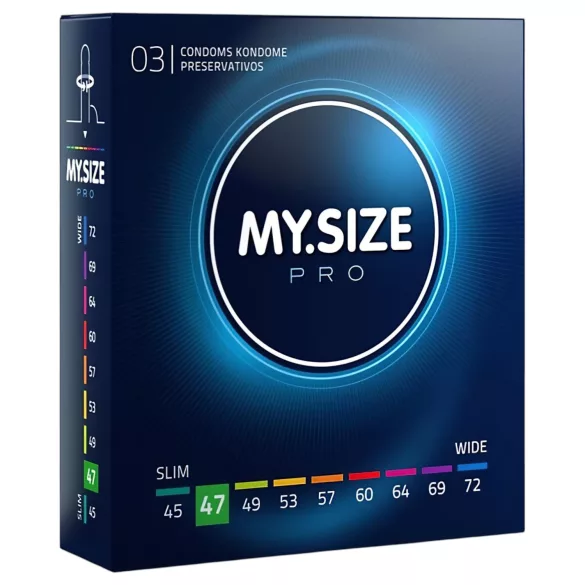 My.Size PRO - презерватив със специален размер - 47 mm (3 бр.)