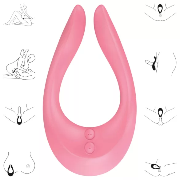 Satisfyer Endless Joy - вибратор за двойки с акумулатор - розов