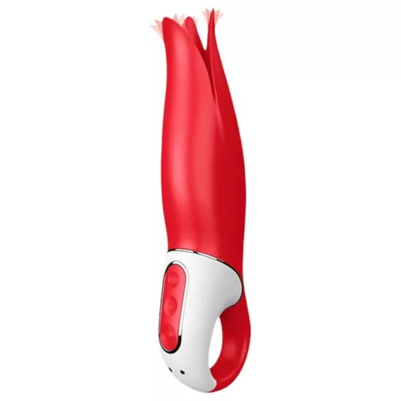 Satisfyer Power Flower - вибратор с акумулатор, водоустойчив - червен