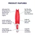 Satisfyer Power Flower - вибратор с акумулатор, водоустойчив - червен