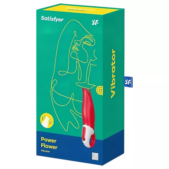 Satisfyer Power Flower - вибратор с акумулатор, водоустойчив - червен