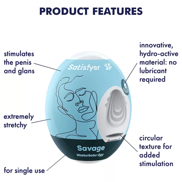 Satisfyer Egg Savage - яйце мастурбатор за мъже (1 бр.)