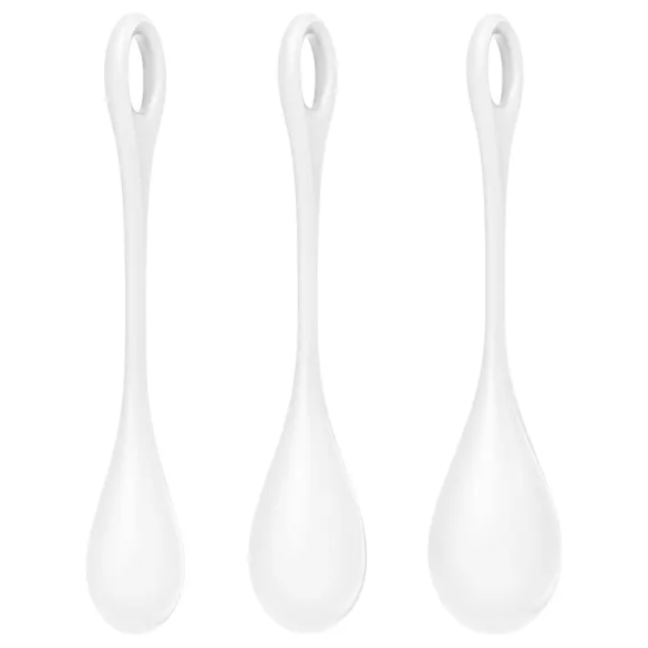 Satisfyer Yoni Power 1 - комплект вагинални топчета гейша - бял - 3 броя