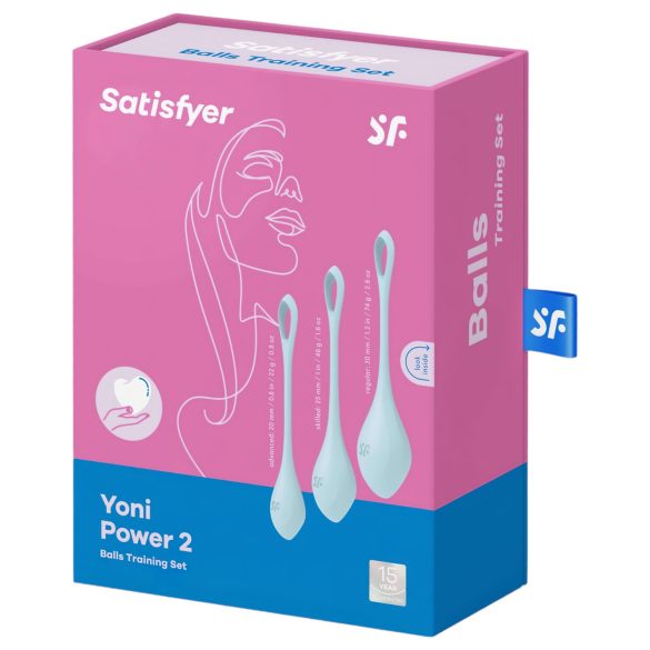 Satisfyer Yoni Power 2 - вагинални топчета - комплект 3 броя - син