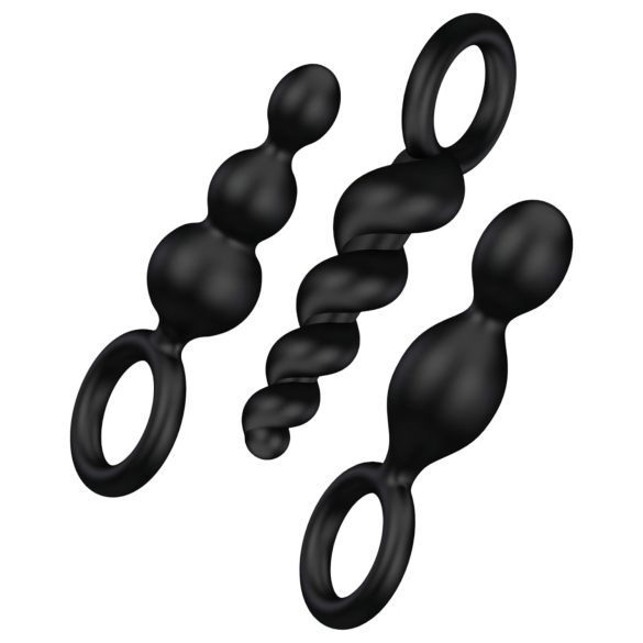 Сет анални плъгове Satisfyer Booty Call - черен (3 части)