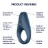 Сатисфаер Rocket Ring - водоустойчив вибриращ пръстен за ерекция (син)