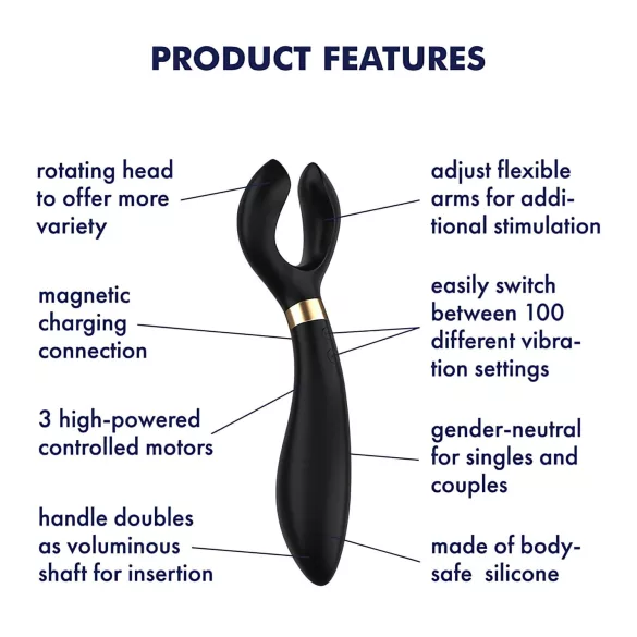 Satisfyer Endless Fun - вибратор за двойки - водоустойчив, акумулаторен - черен