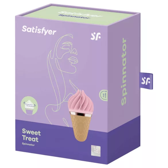 Satisfyer Sweet Treat - вибратор за клитор с акумулатор и въртящи движения (розово-кафяв)