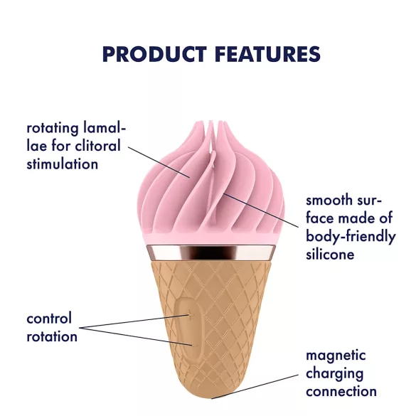 Satisfyer Sweet Treat - вибратор за клитор с акумулатор и въртящи движения (розово-кафяв)