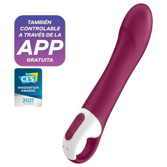 Satisfyer Big Heat - акумулаторен вибратор G-точка с подгряване (червен)