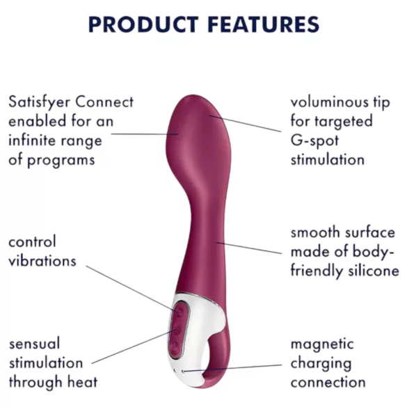 Satisfyer Hot Spot - вибратор за G-точка с отопление и акумулатор - червен