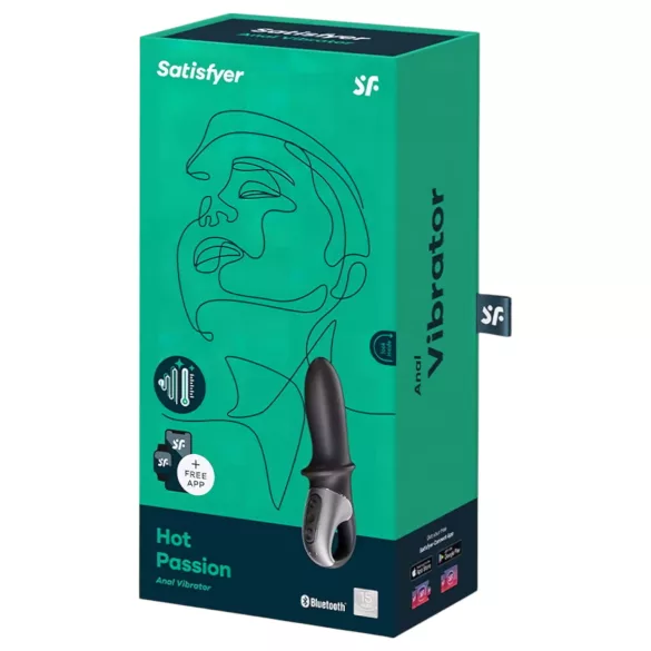 Satisfyer Hot Passion - управлявано чрез приложение затоплящо анално вибраторче (черно)