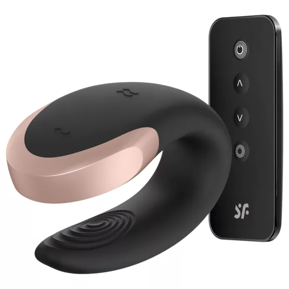 Satisfyer Double Love - вибратор за двойки с приложение и дистанционно управление (черен)