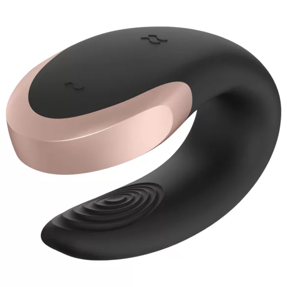 Satisfyer Double Love - вибратор за двойки с приложение и дистанционно управление (черен)